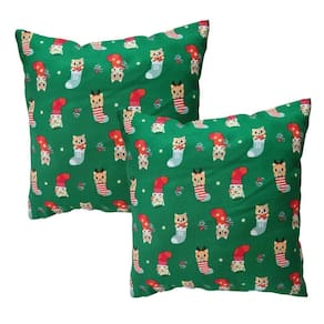 Kit 2 Almofadas Decorativas Natal Oxford 45x45 Verde