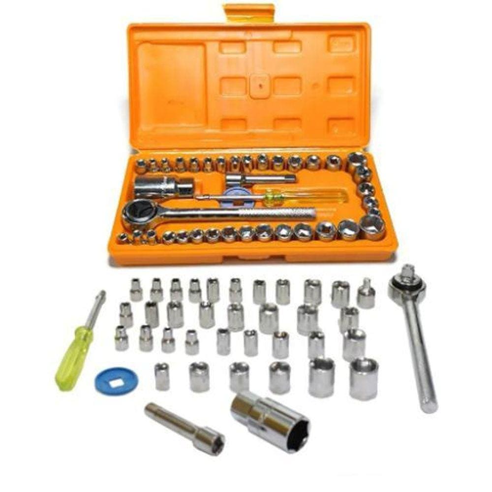 Kit Jogo Ferramentas Chaves Catraca Completo Combinada 40Pç