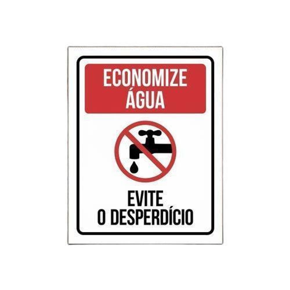 Kit 3 Placas Economize Água Evite Desperdício - Placa Sinali