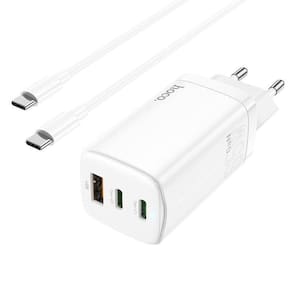 Carregador Hoco. 65W Gan Três Portas  2C1A  Com Cabo Tipo-C