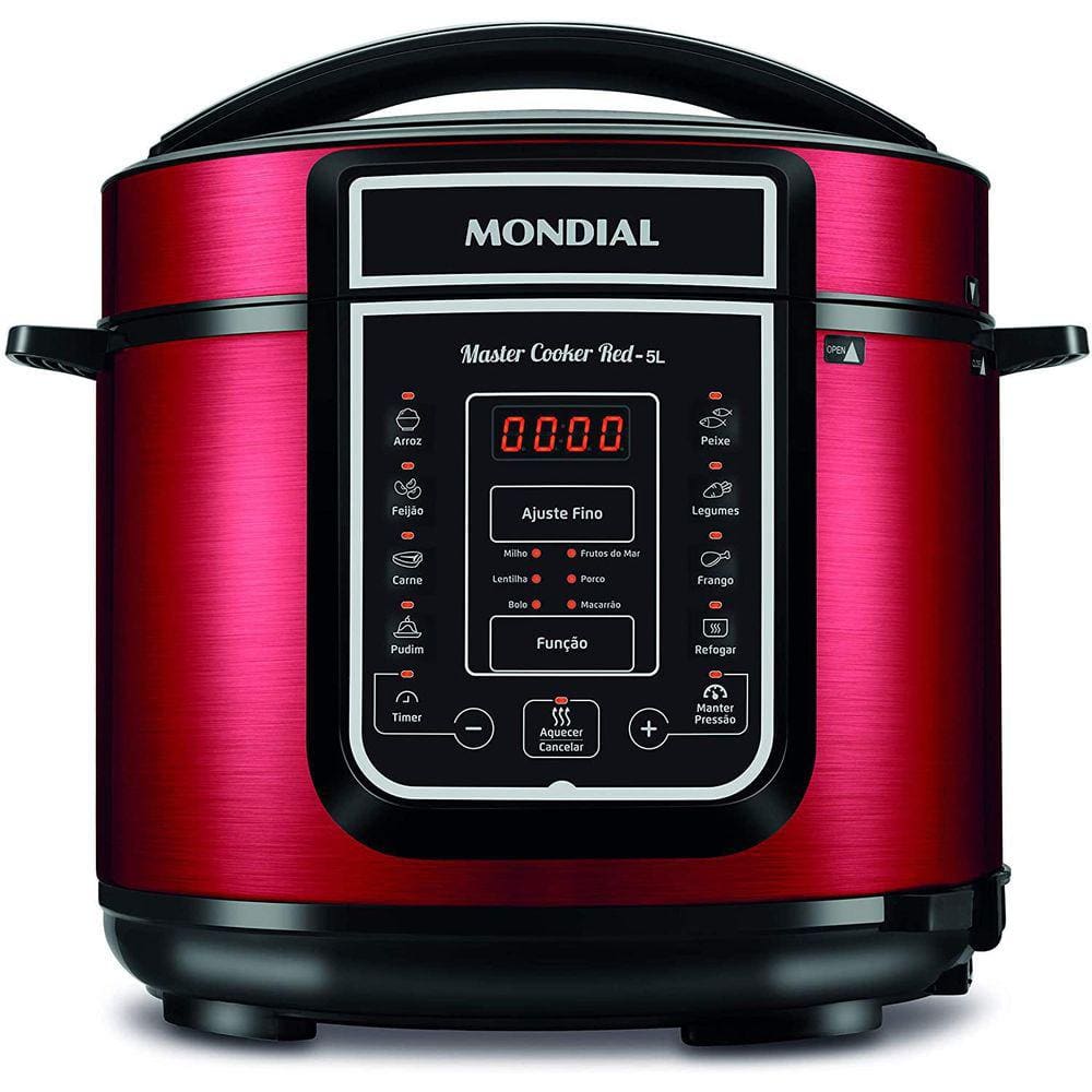Panela De Pressão Elétrica Mondial Master Cooker Red 5L 110V
