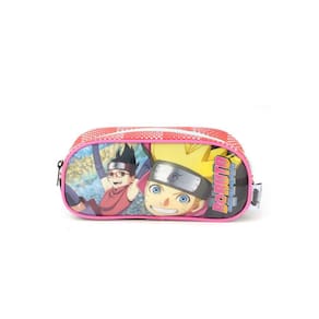 Estojo Escolar Infantil Simples Boruto Vermelho Luxcel