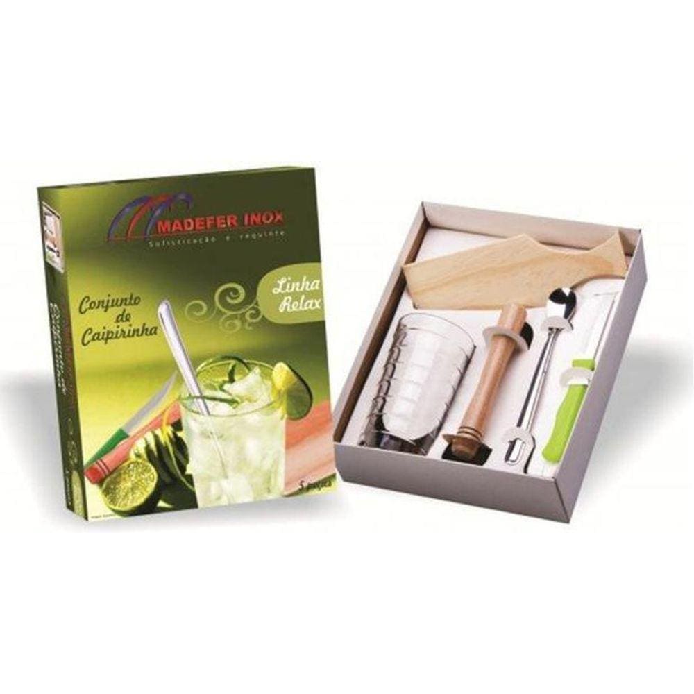 Conjunto Para Caipirinha Com Copo E Acessórios 5 Peças 0140