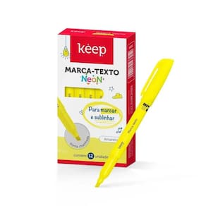 Marca Texto Neon Caixa Com 12 Unidades Keep Amarelo