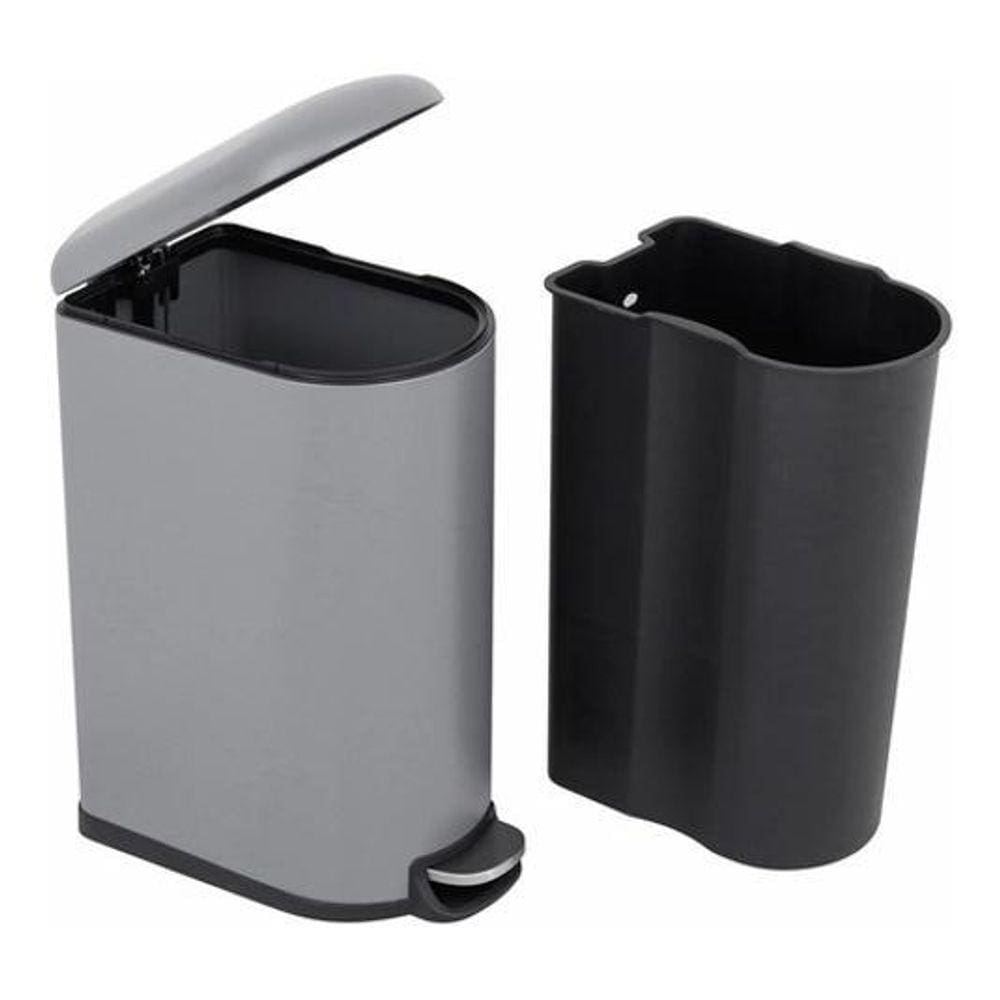 Lixeira Sobrepor Slim Alta Metal 42 L Cinza - Cinza