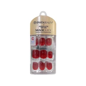 Unhas Postiças Autocolante Quadrada Wine Red - 24 Unidades