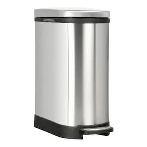 Lixeira Estreita 10 Litros Luxo 41X21X31Cm Inox - Prateado