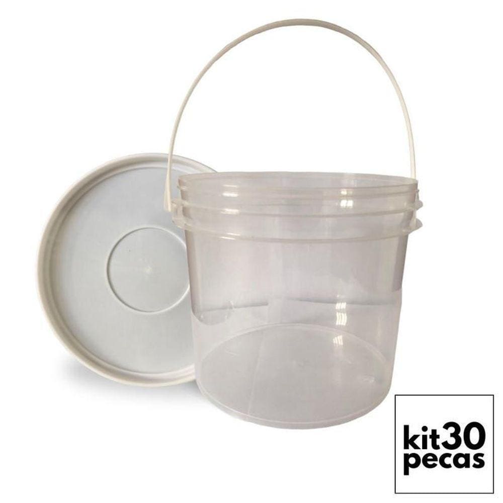 Balde Transparente 2.2L com Tampa Lacre - 30 Peças