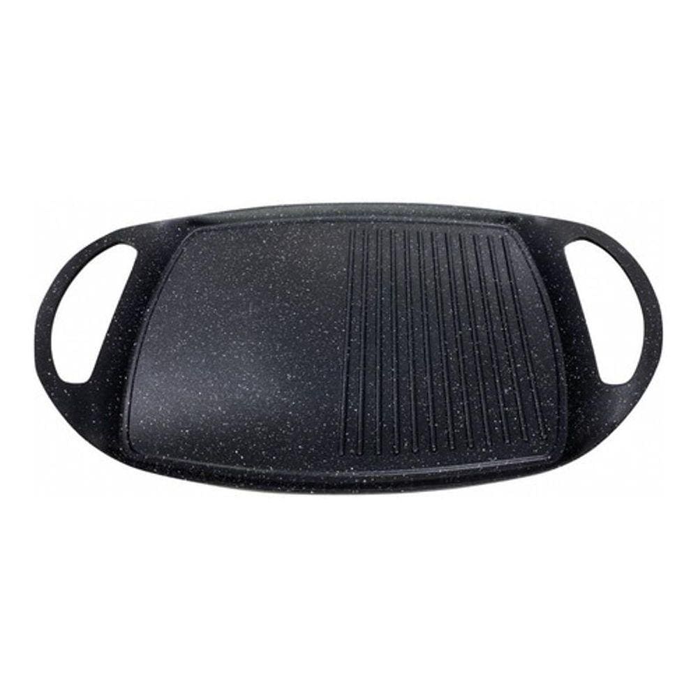 Grelhador Misto Chapa Antiaderente 47 Cm - Cinza