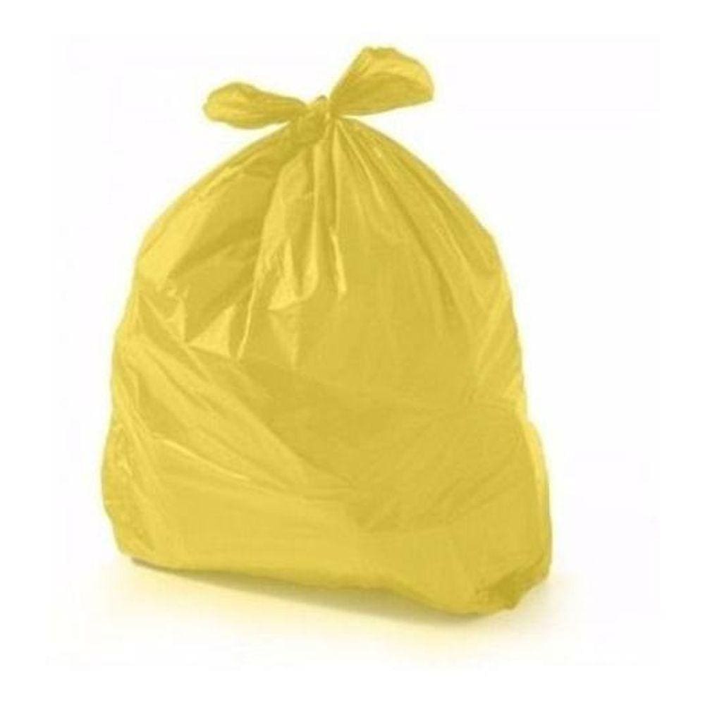 Saco Amarelo Para Lixo 100 Litros  100 Unds  Coleta Seletiva