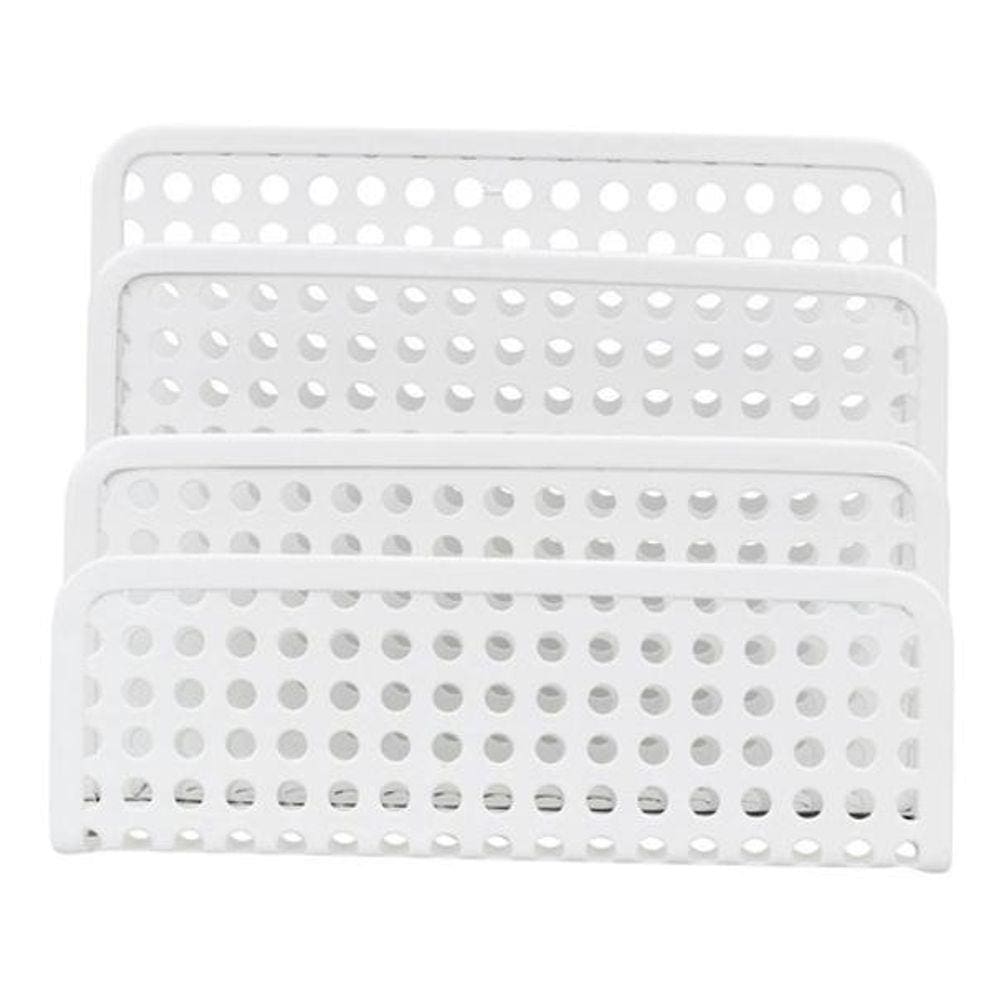 Porta Documentos De Mesa - Importado - Metal Branco - Oikos