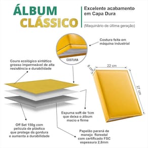 Álbum De Fotos Em Couro Prata 10X15/500 Histórias Da Vida