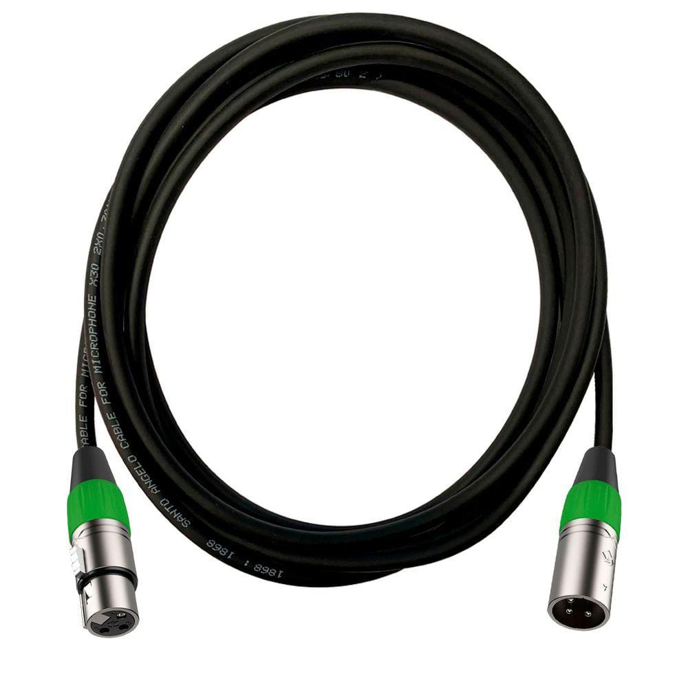 Cabo XLR Macho Femea Santo Angelo Roxtone Verde 5 Metros