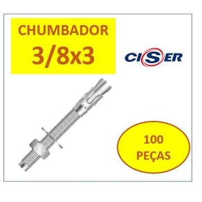 Chumbador Pba 3/8 X 3.3/4 C/Porca E Arruela 100Pçs Ancora