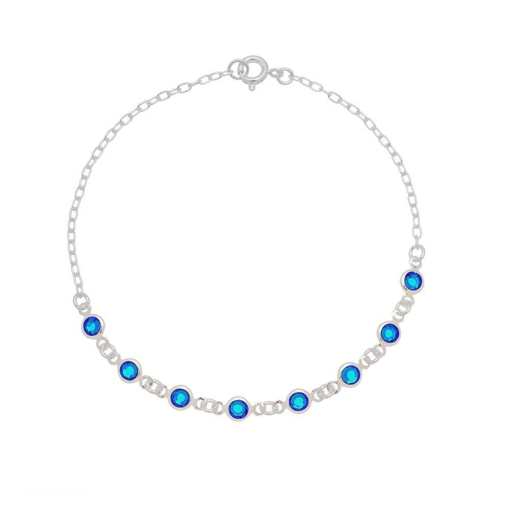 Pulseira Feminina Em Prata E Zircônias Azul Royal Pu7808-19