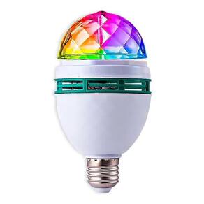 Lâmpada Led Globo Colorida Rotativa Giratória Festa Boate