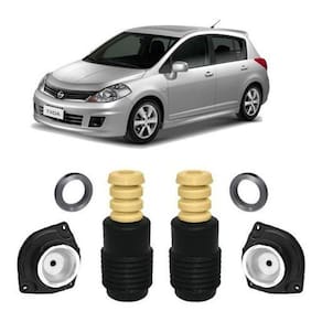 2 Kit Dianteiro Tiida 2007 A 2013 Coxim Rolamento Batente