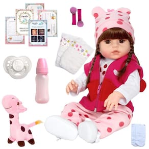 Bebê Boneca Reborn Realista Girafinha Menina De Silicone 48C