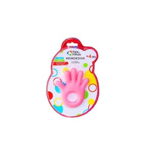 Mordedor Macio Cherinho De Tutti-Frutti Mãozinha Rosa