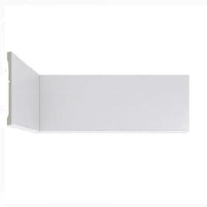 Kit com 5 Rodapé de Poliestireno 7cm X 10mm X 2,25m Metro Linear Slim Liso Casa Grassi Branco