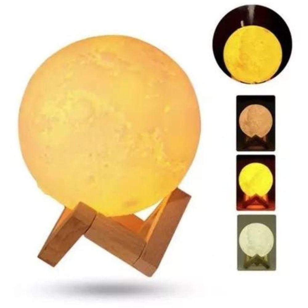 Umidificador Aromatizador Lua Cheia Luminária Abajur 3D 880 Ml
