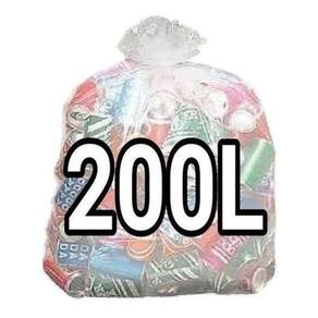 Kit 4 Sacos Lixo Transparente 200L Reforçado 400 Unidades