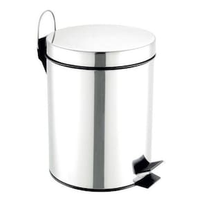 Lixeira De Banheiro - Metal Resistente - 5 Litros - Prateado