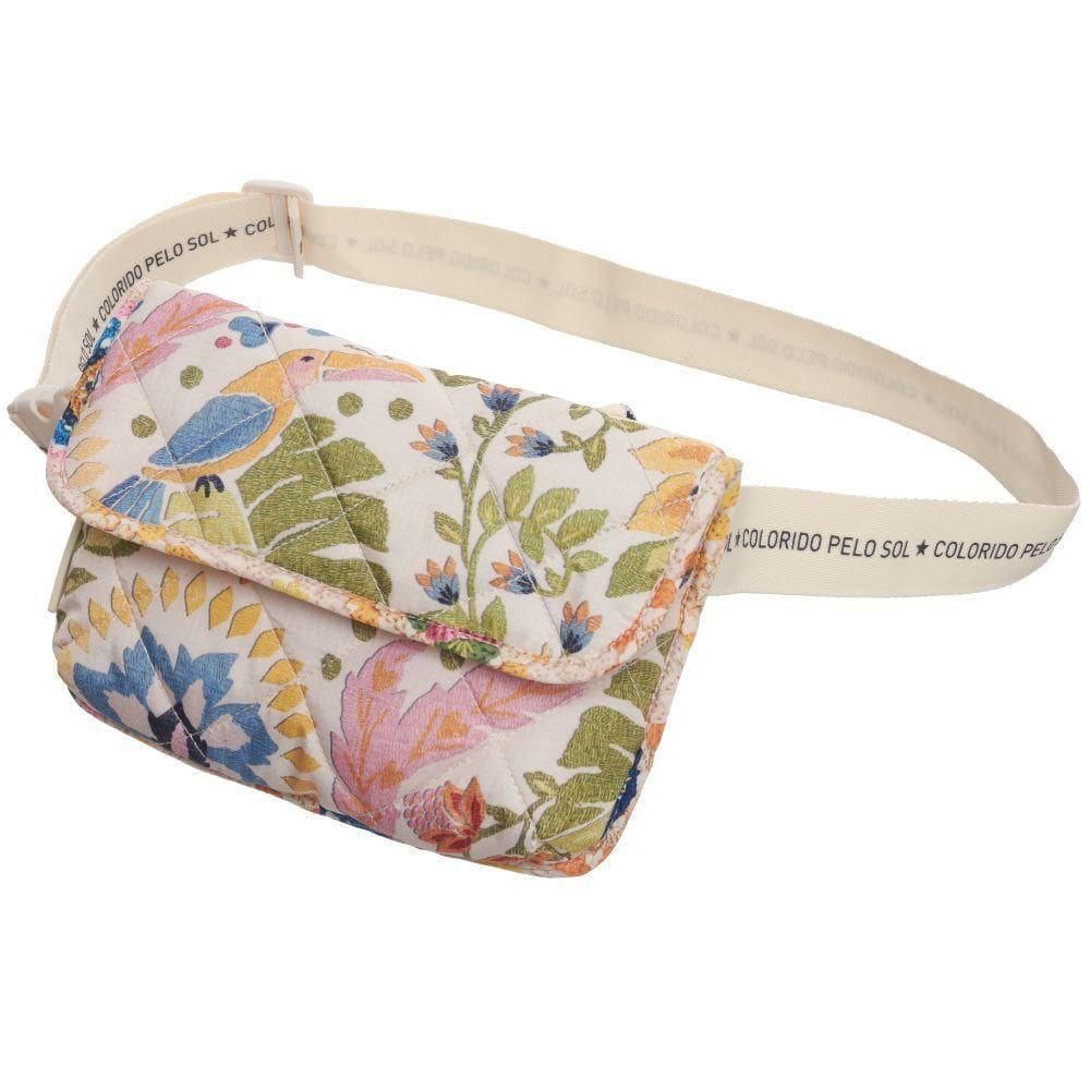 Bolsa Farm Transversal Tapioca Estampada Bordadinha