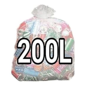 Kit 4 Sacos Lixo Transparente 200L Reforçado 400 Unidades