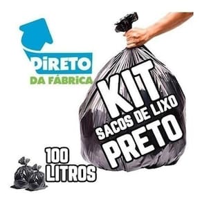 Saco De Lixo 100 Litros 300 Un Preto Reforçado