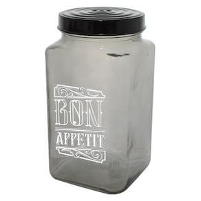 Pote Vidro Tampa Bon Appetit Preto 2 Litros Casambiente