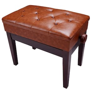 Banqueta Piano/Teclado Ajustável Couro Sintético Vermelho
