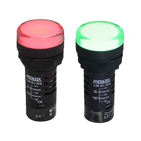Sinaleiro Led Bicolor 22mm 220V Vermelho/Verde Metaltex