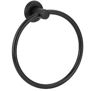 Porta Toalha Argola Mãos Rosto Metal Black/Preto Banheiro