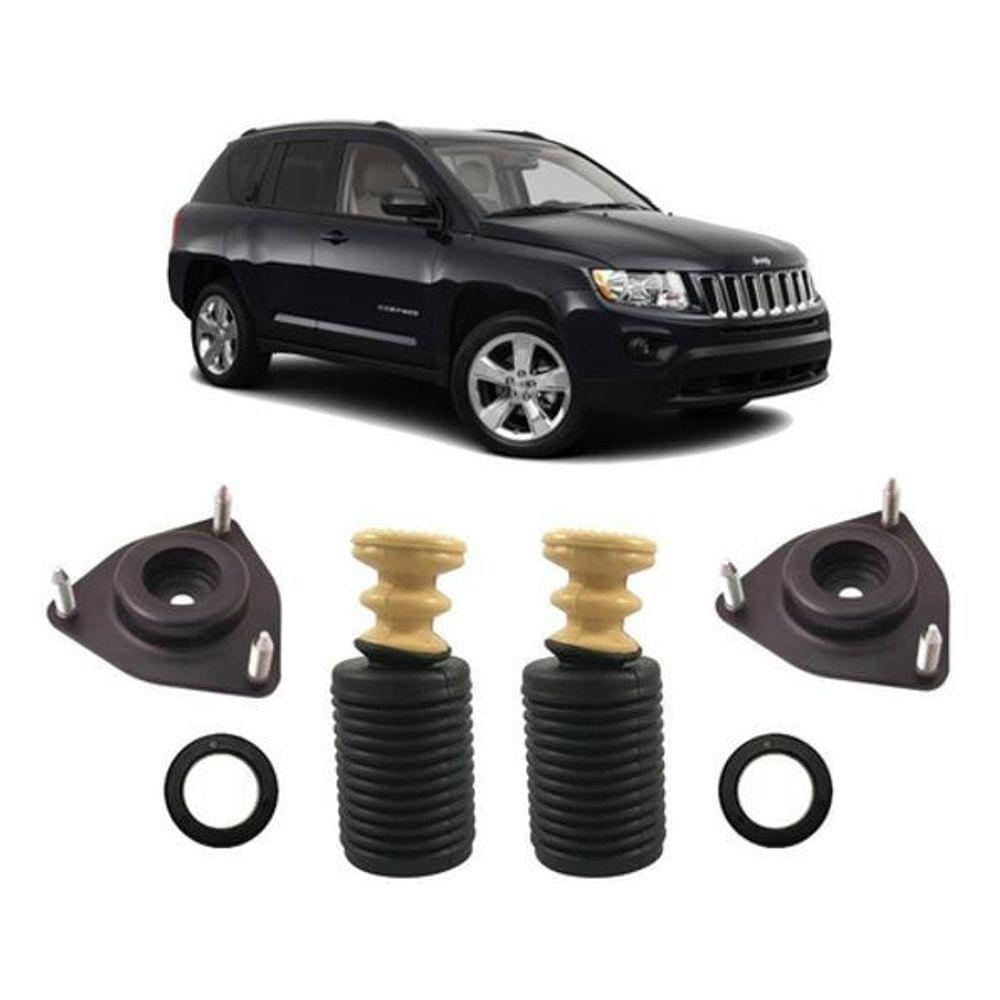 2 Kit Coxim Batente Coifa Dianteiro Compass 2009 2010 2011