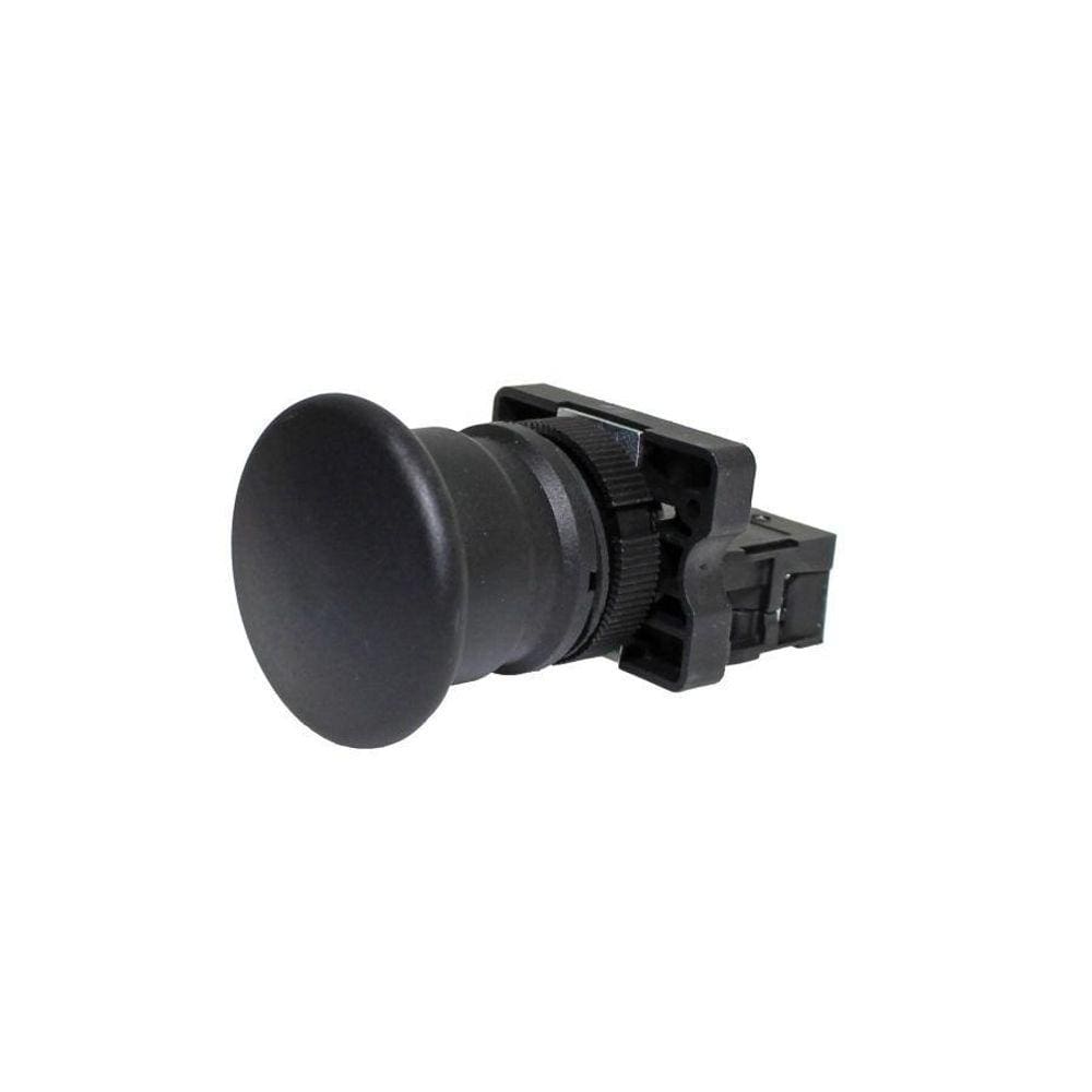 Botão de Comando Cabeçote Cogumelo 40mm Preto 22mm IP40