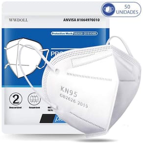 50 Máscaras Respiratórias Kn95 Branca Wwdoll 5 Camada Anvisa