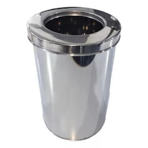 Lixeira Inox Para Cozinhas Escritórios 18 Litros Tampa Aro
