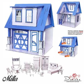 Kit Casinha Escala Barbie Garagem Milla Lazuli Com Moveis Lb
