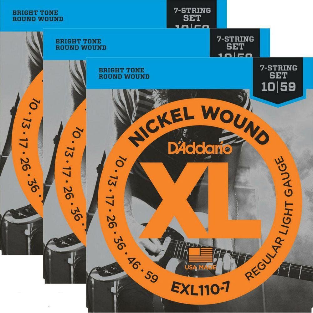 Kit 3 Encordoamentos Guitarra Daddario Xl Exl110 010