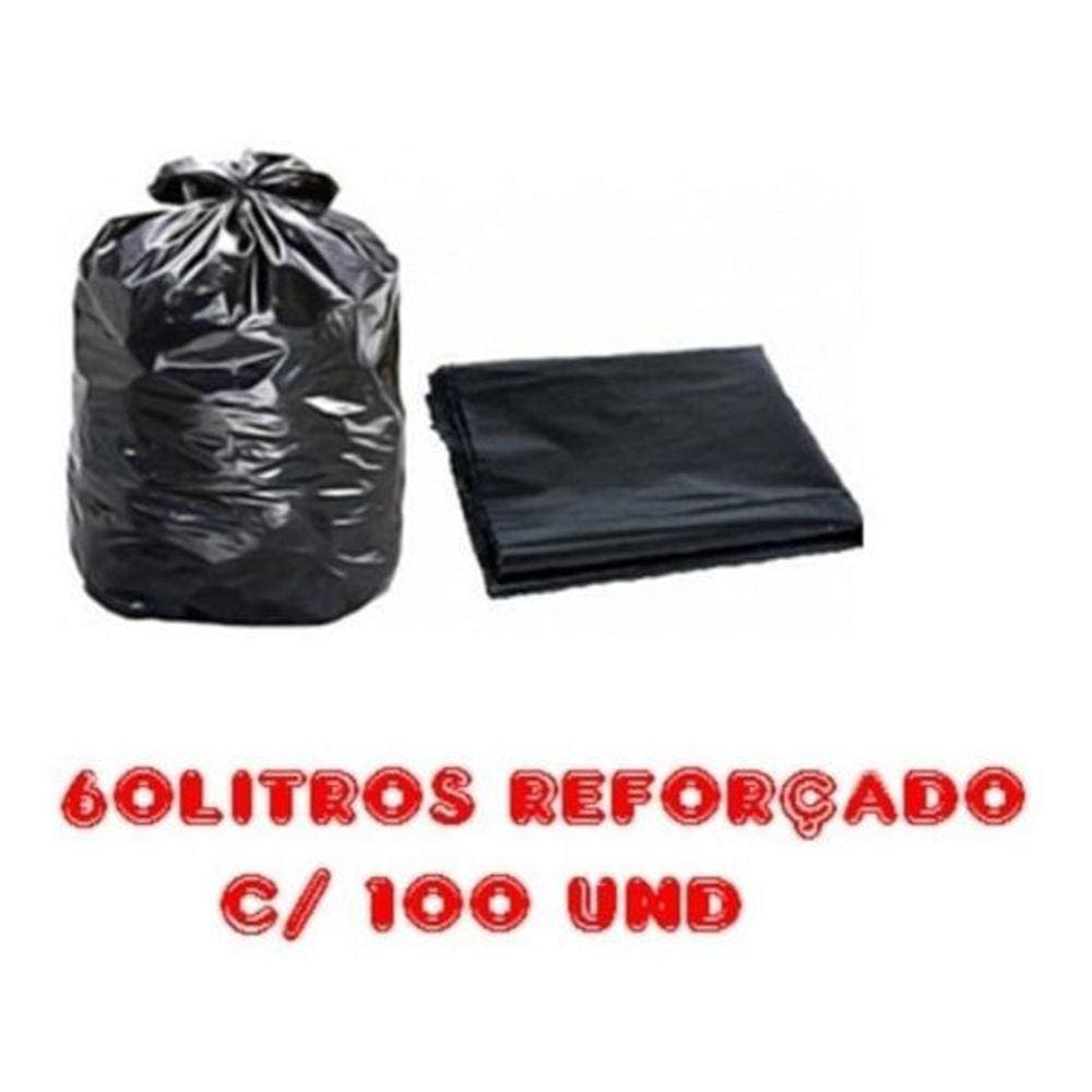 Saco De Lixo 60L Preto Reforçado 100 Unidades Fabricante