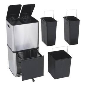 Lixeira Seletiva Smart 3 Compartimentos 50L Delineáreis-vos