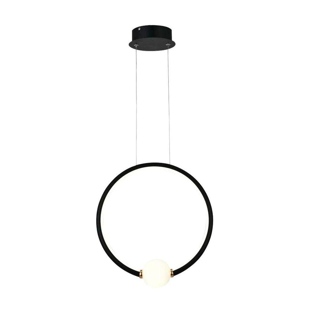 Pendente Arco LED 30W Preto 4000K - Vidro Incluso