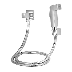 Ducha Higiênica Luxo Quadrada Metal Cromada 1/4 De Volta