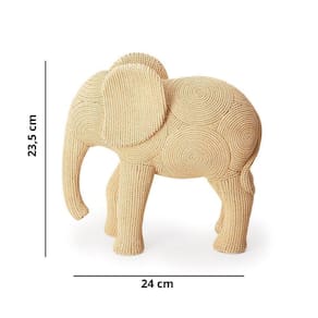 Escultura Elefante Bege Enfeite Decoração Animais