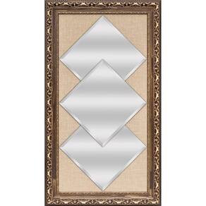 Quadro Bassano com 3 Espelhos de 50x50cm BS03 BW Quadros Marrom