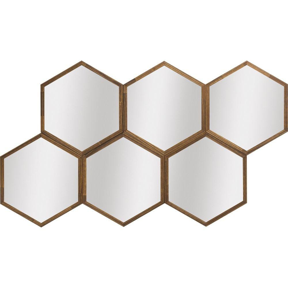 Espelho Colmeia 02 84x144cm NT BW Quadros Marrom