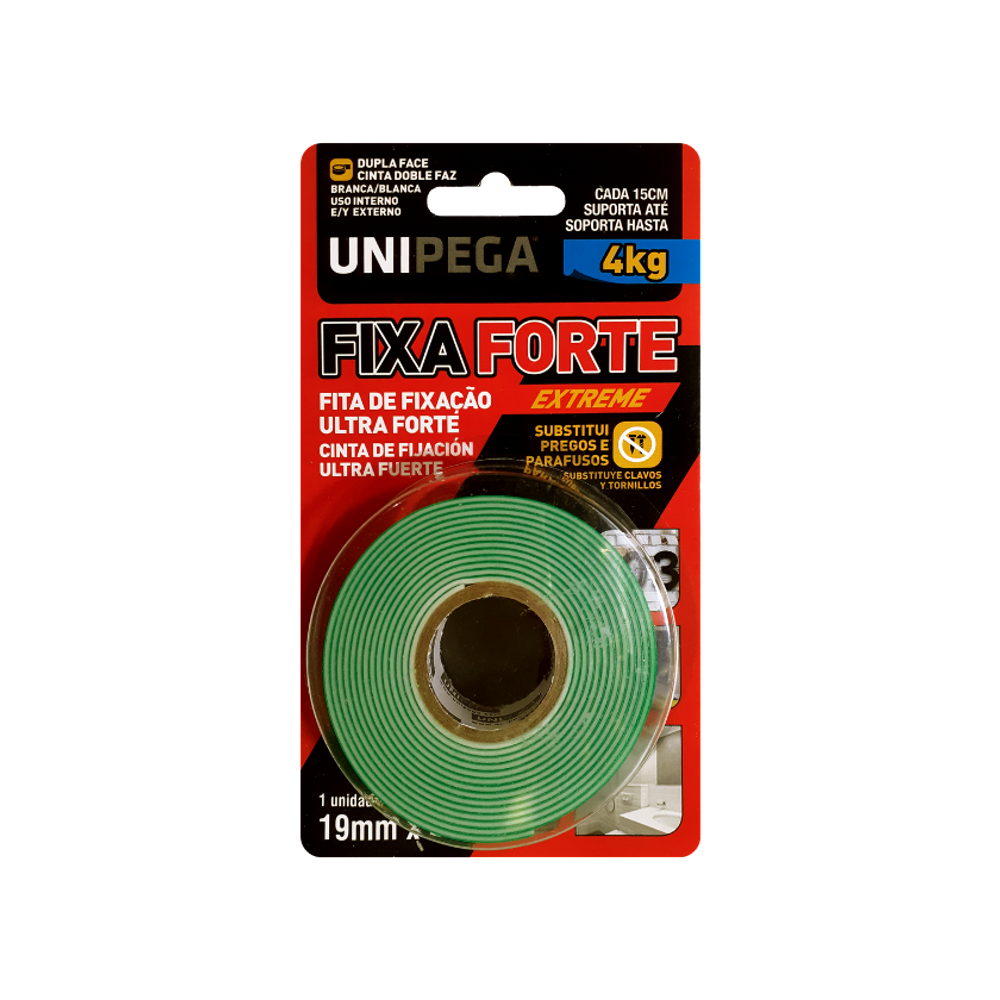 Fita Dupla Face Fixa Forte Extreme 19MM X 2M - Unipega
