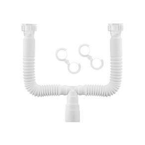 Sifão Duplo Sanfonado Extensível Docol 1231826 72Cm Branco U