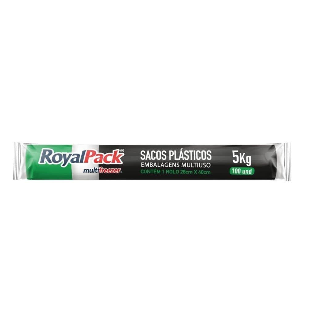 Saco Plástico Multifreezer Royalpack 28x40 cm 5kg - 24 Embalagens com 100 Unidades Cada